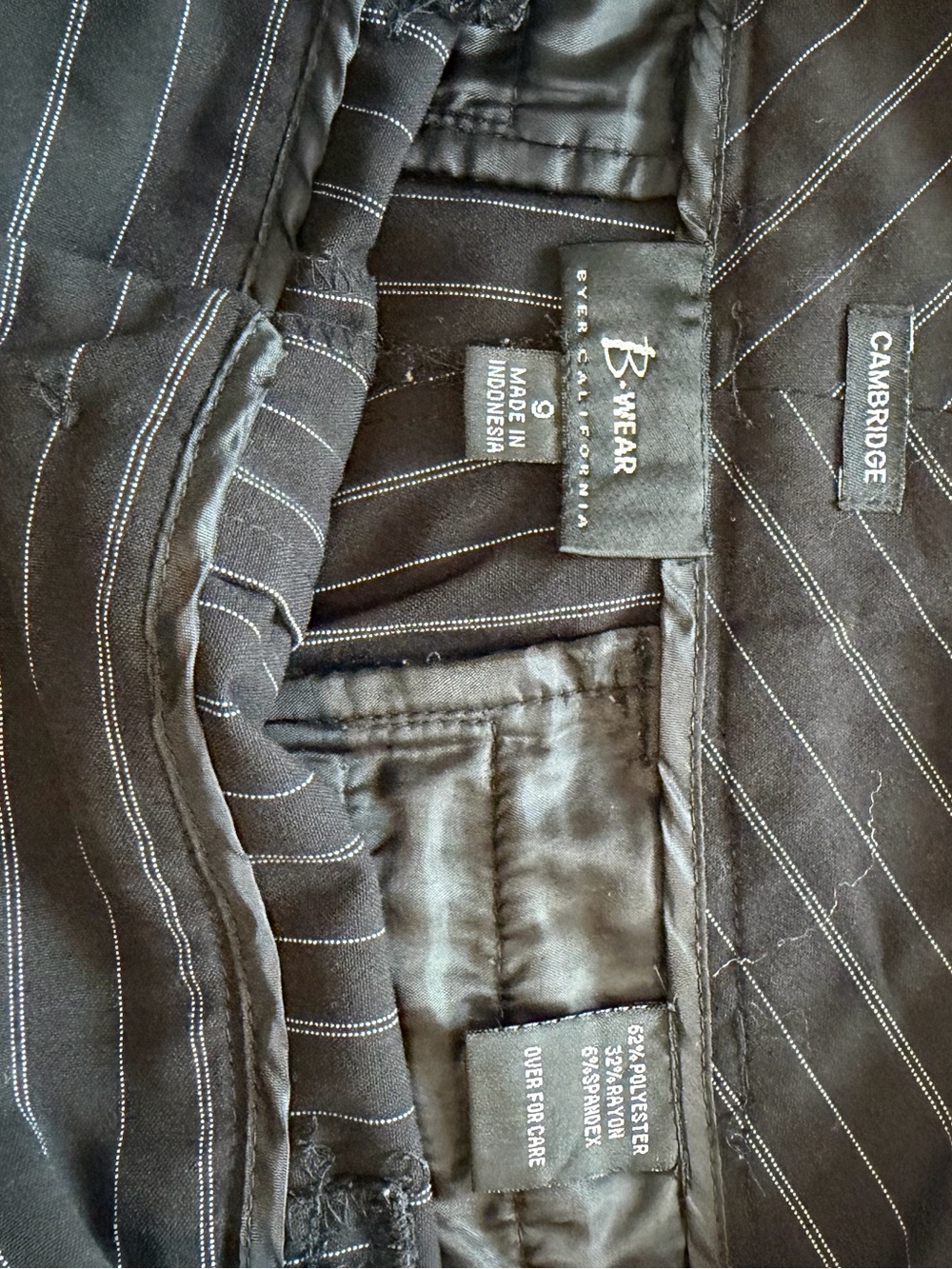 Bwear Men’s Slim Black Pinstripe Jeans